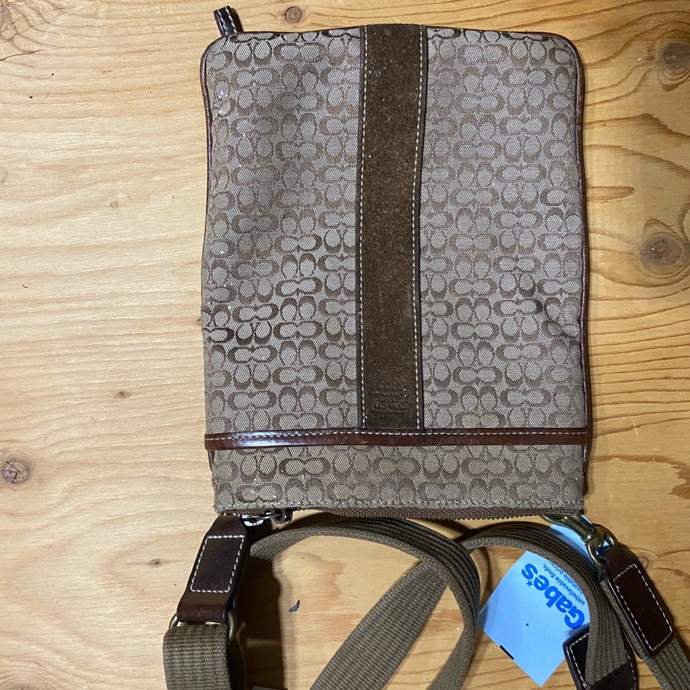Coach Brown Messenger Bag with Signature Monogram